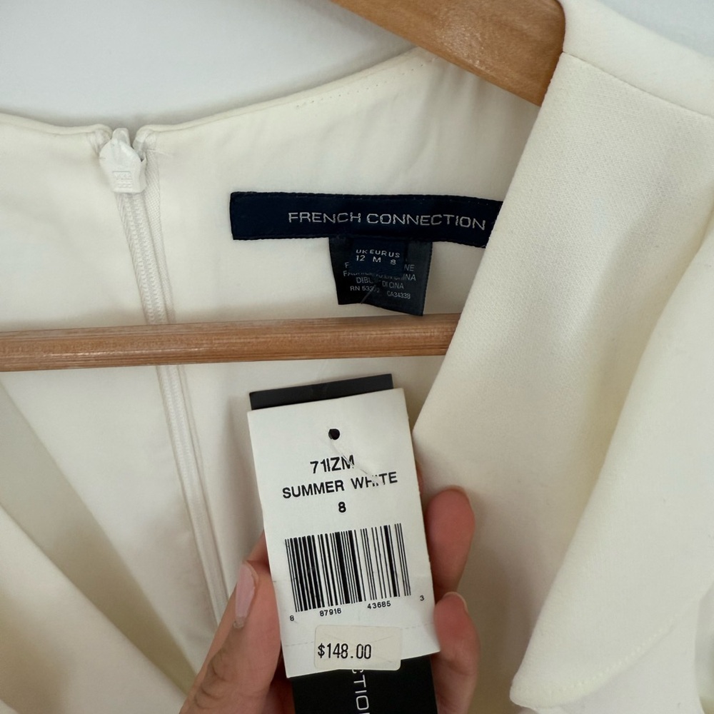 French Connection Cream Ruffle Mini Dress - Picture 5 of 5